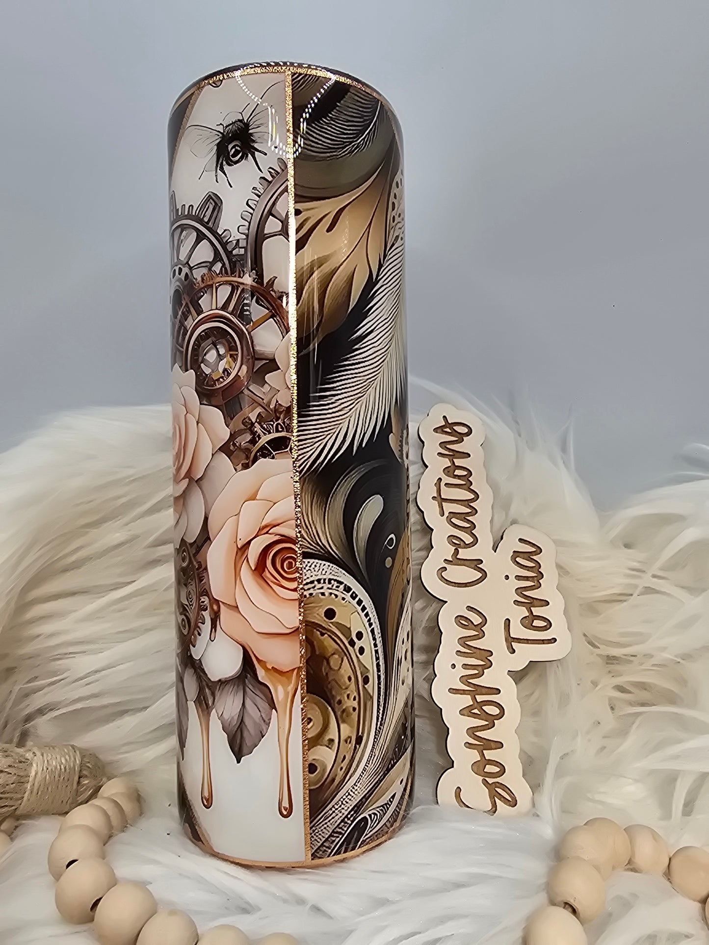 30oz Skinny-Floral steampunk mashup