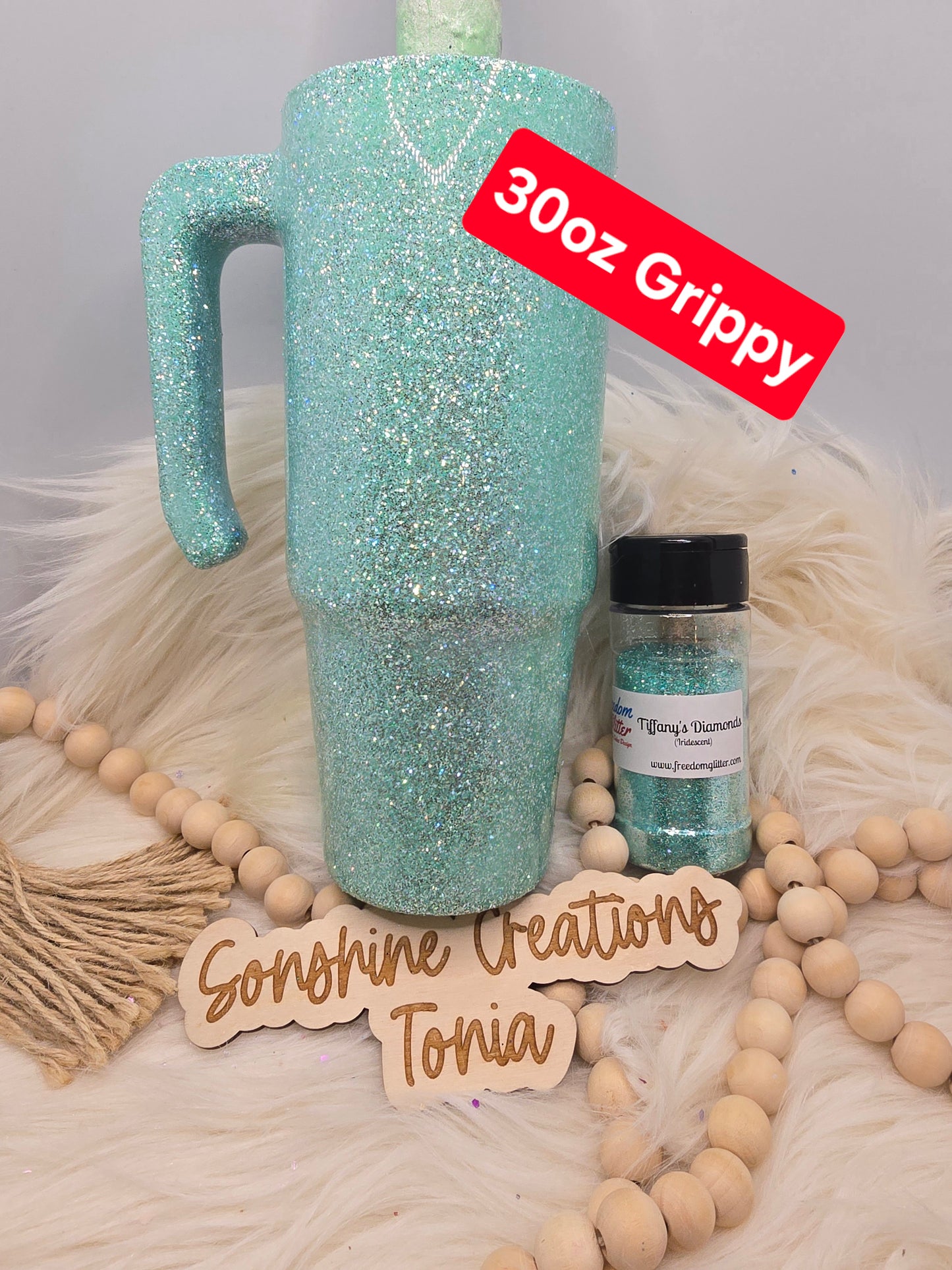 Live Hydrodipping base 11/18/25 10am cst live- 30oz Grippy- Freedom Glitter: Tiffany's Diamonds