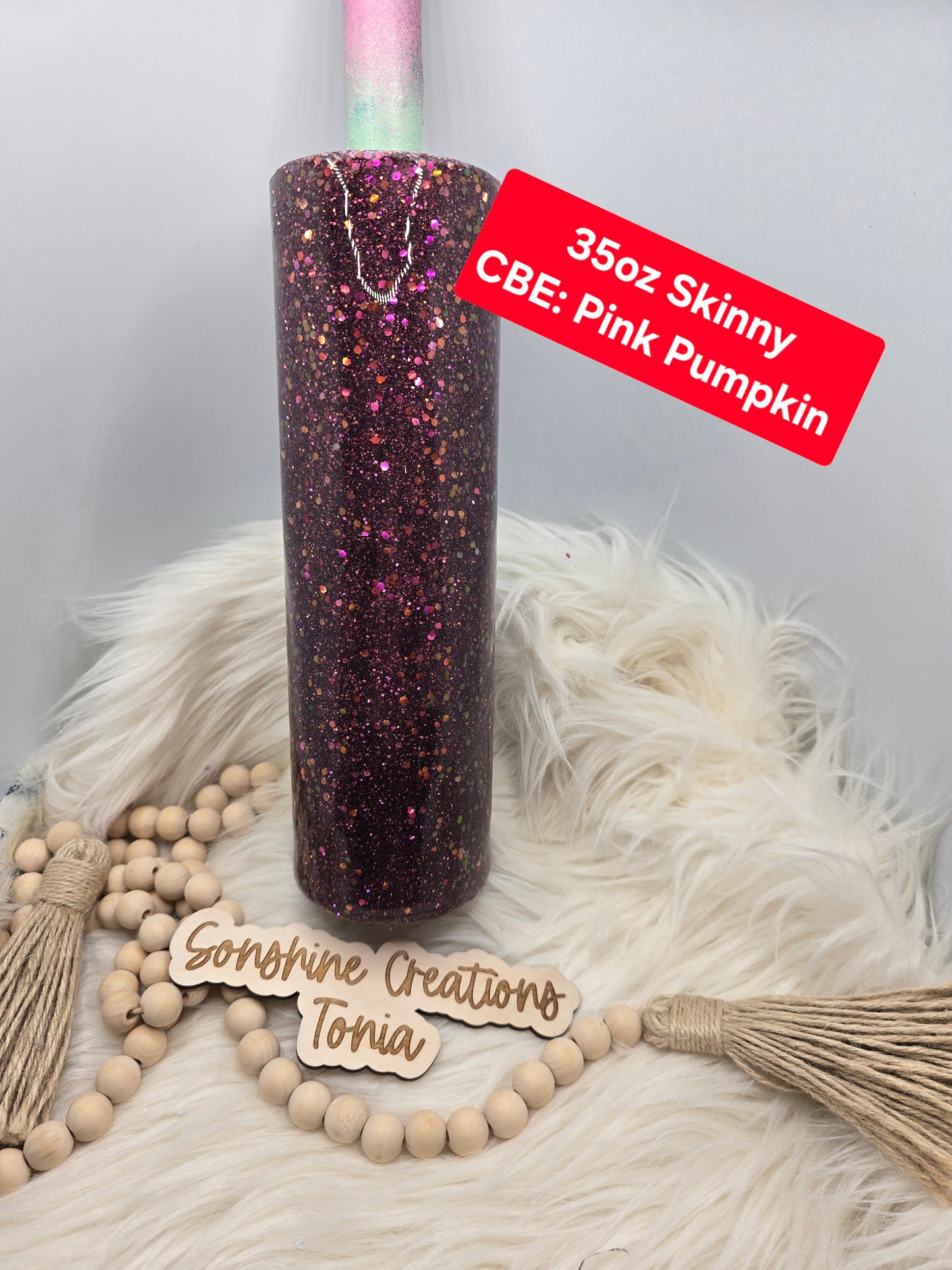 LIVE HYDRO DIP BASE 10/10/2025- 35oz Skinny- CBE: Pink Pumpkin