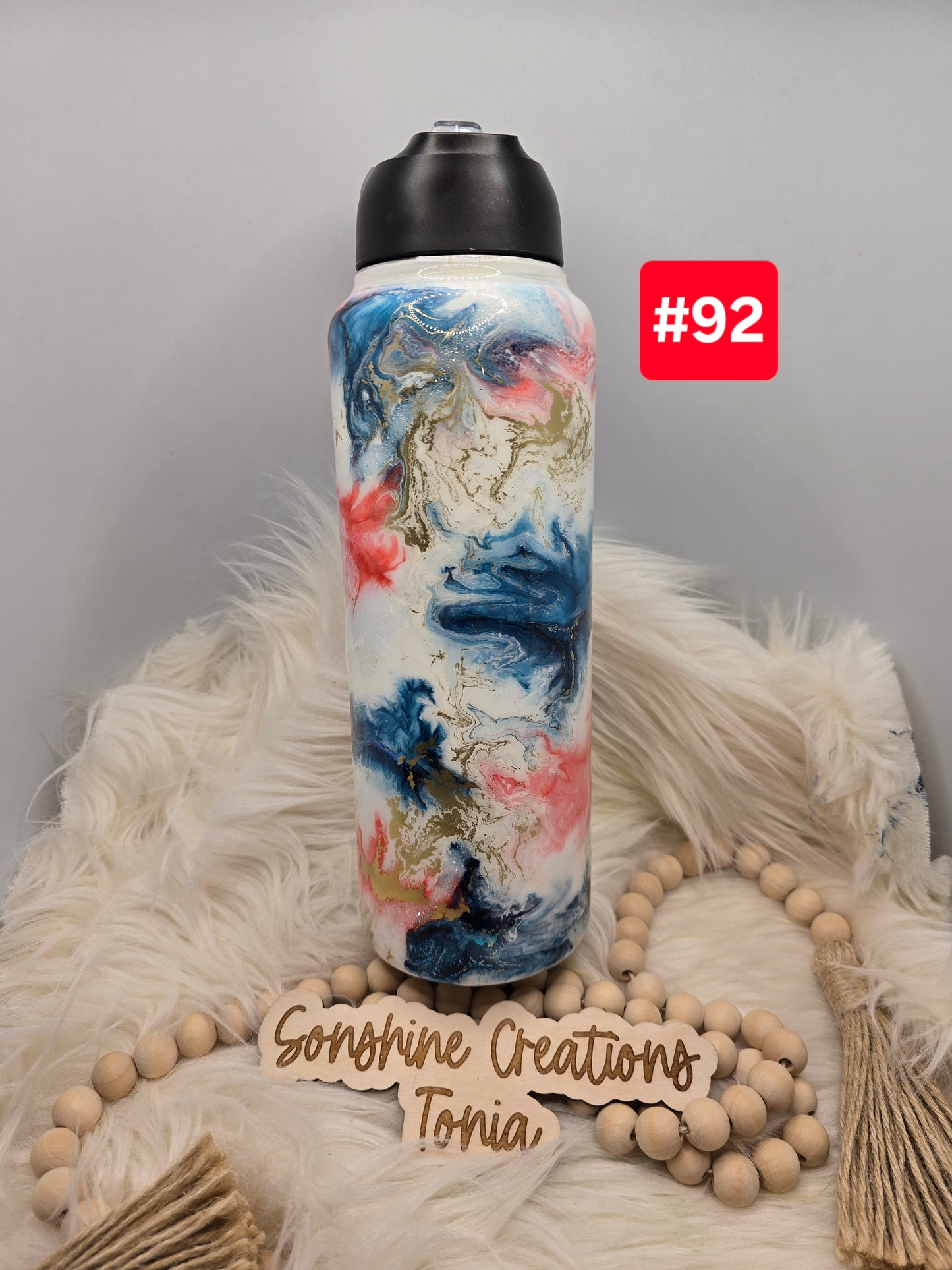 #92 Live Sale 2/01/2026 - 40oz Hydro- Phoenix tattoo- Blue coral elegance