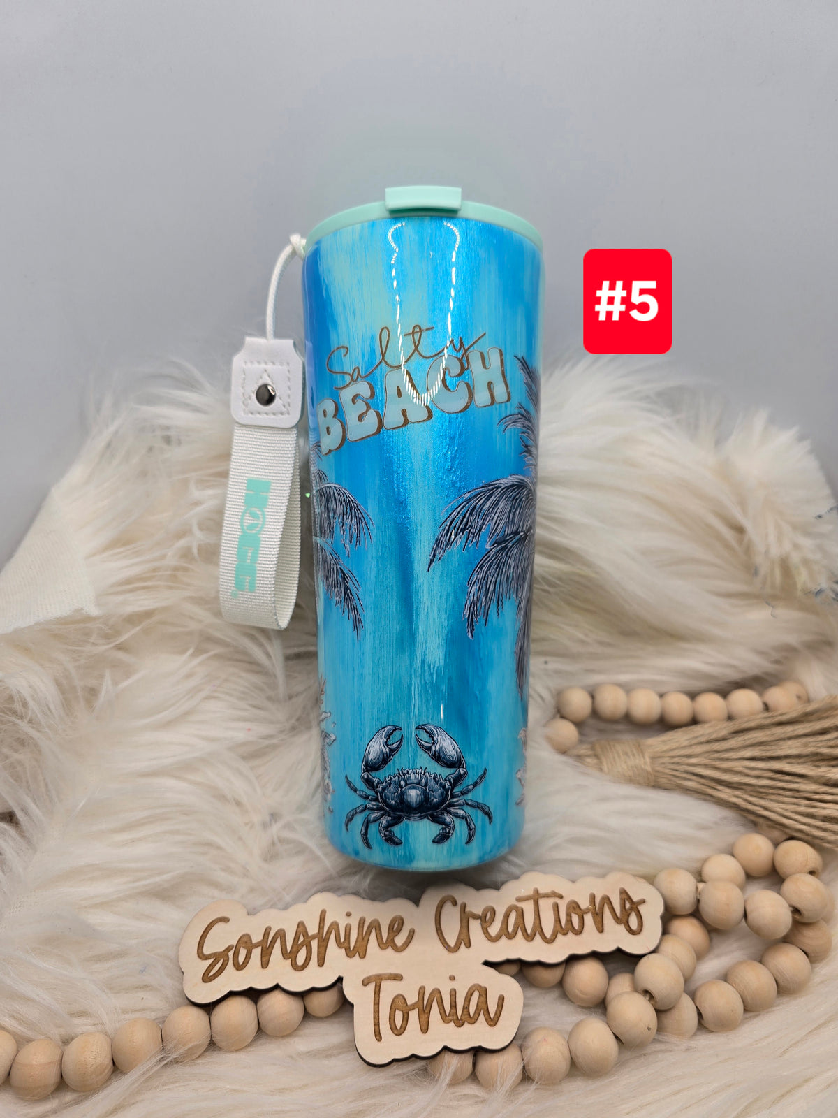 #05 Live Sale 5/03/2026 - 24oz Dual Flip- Blue Brush stroke "Salty Beach"