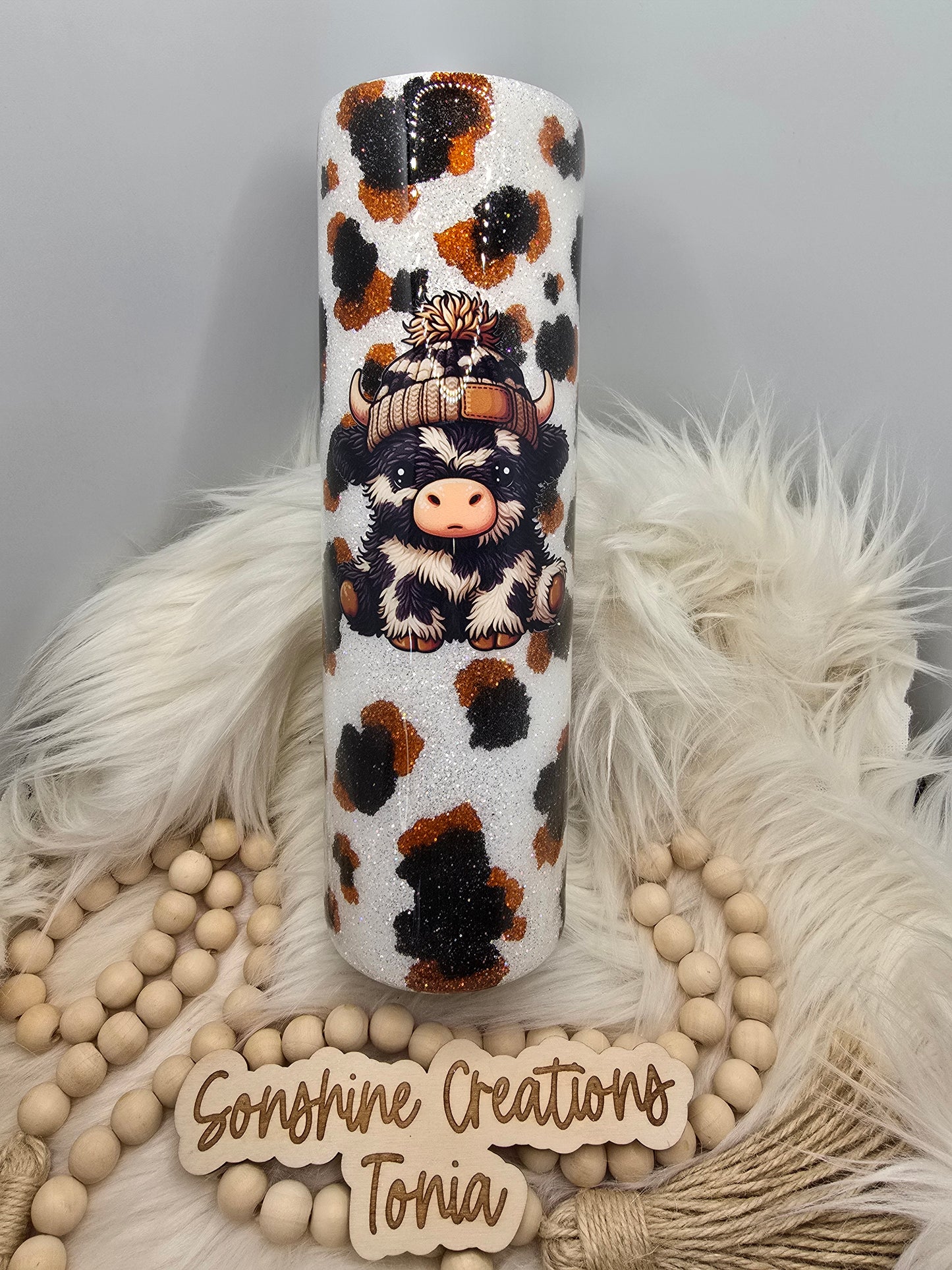 Birthday Drop 06/06/2025 -35oz Duo- Glitter Cow spots Highland cow