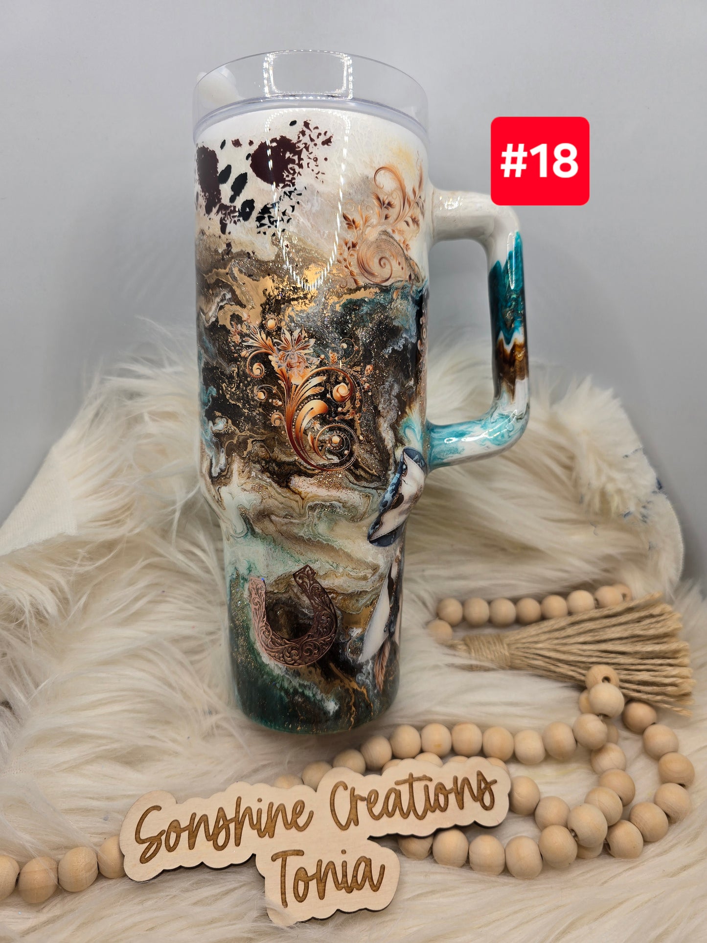 #18 Live Sale 5/03/2026 - 40oz Handle- Western Marble/gaudy inspo