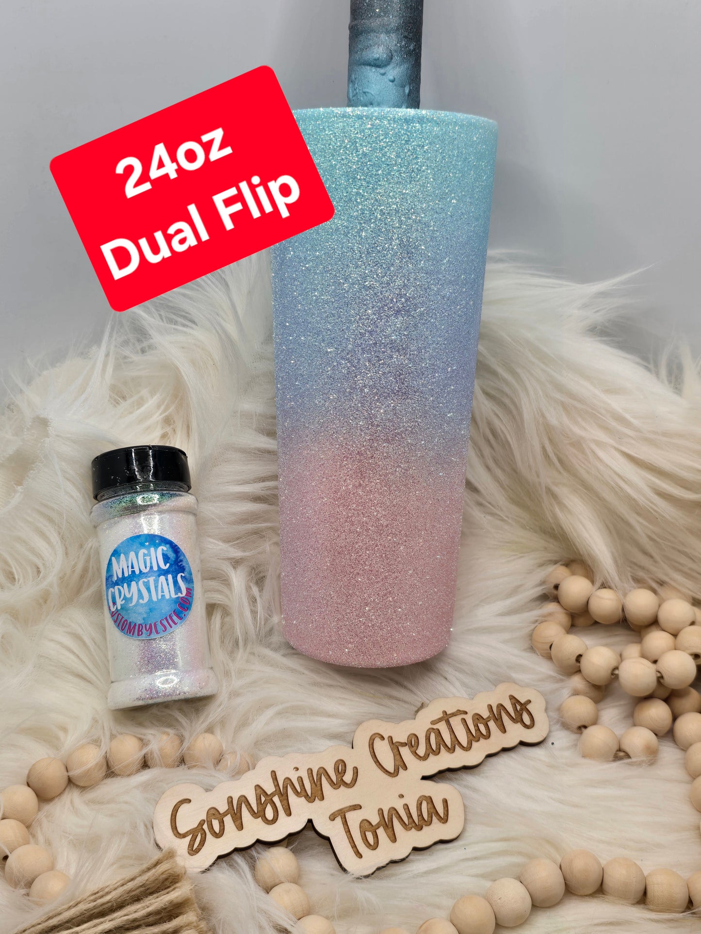 Live Hydrodipping base 12/30/25 7pm cst live- 24oz Dual Flip- Magic crystals ombre