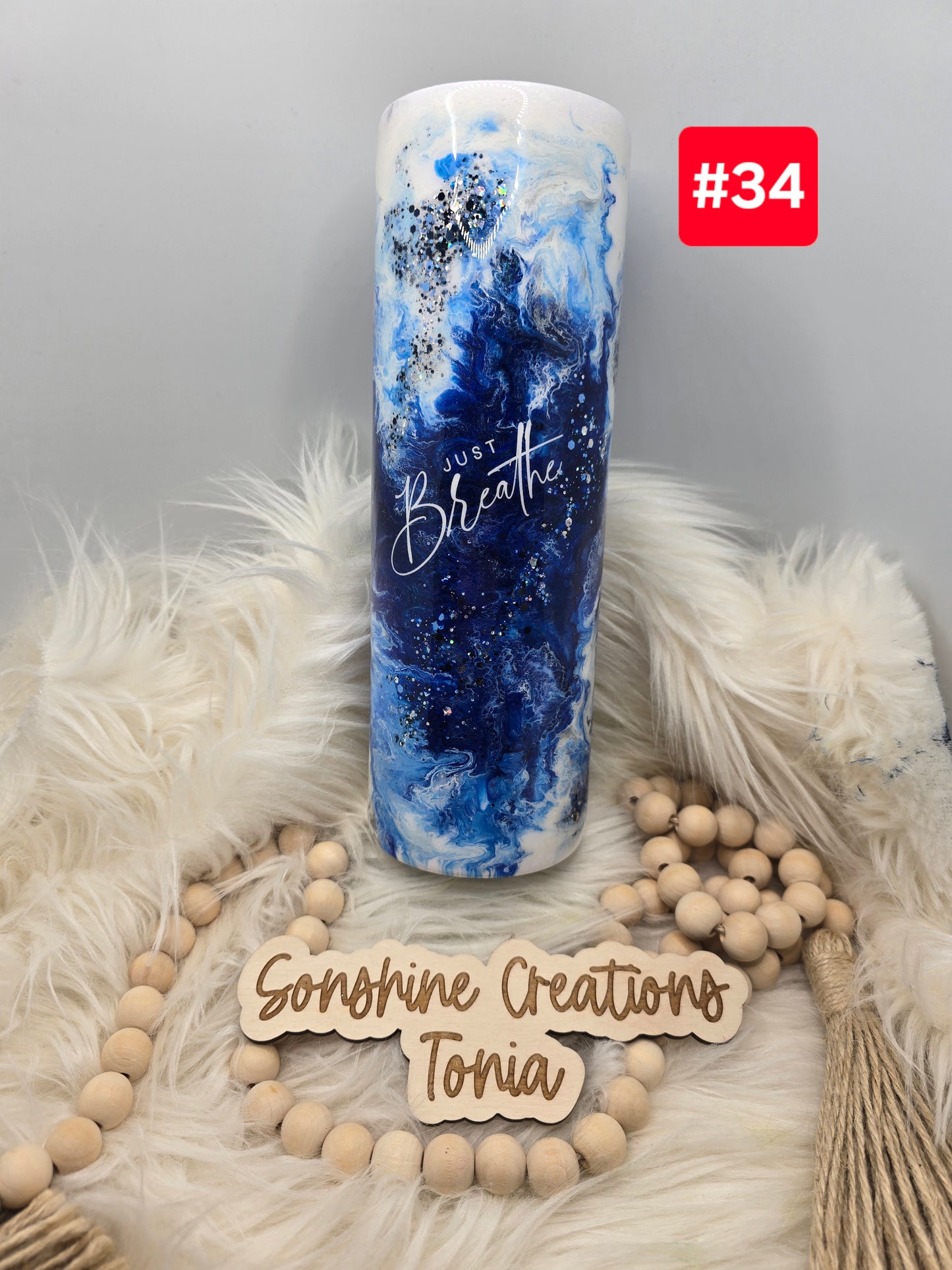 #34--Live Sale 12/07/2025 - 30oz Skinny- Blue Colormelt- Just Breathe