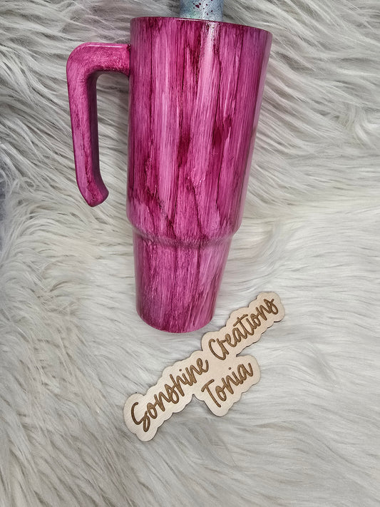 LIVE HYDRO DIP BASE- 30oz Grippy: Pink Woodgrain