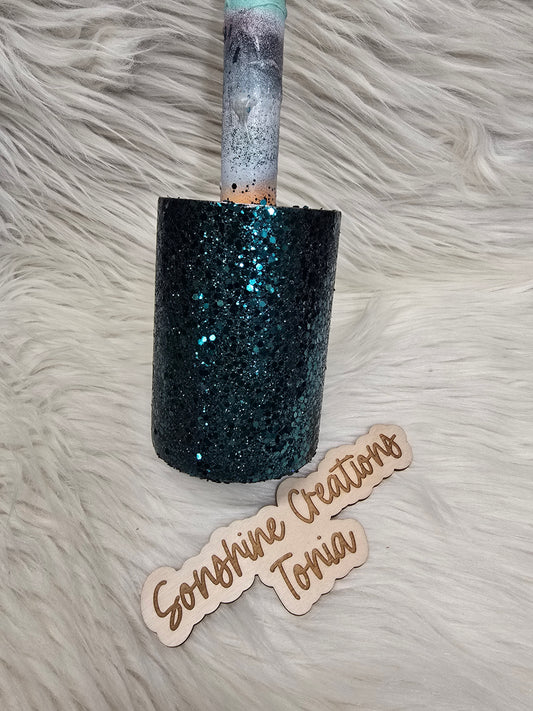 LIVE HYDRO DIP BASE- 14oz Thick Tumbler- Freedom Glitter: Wild & Free