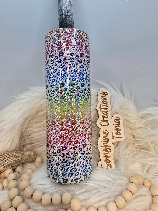 LIVE HYDRO DIP BASE 2/16/2025 -30oz Skinny- Rainbow Leopard Foil