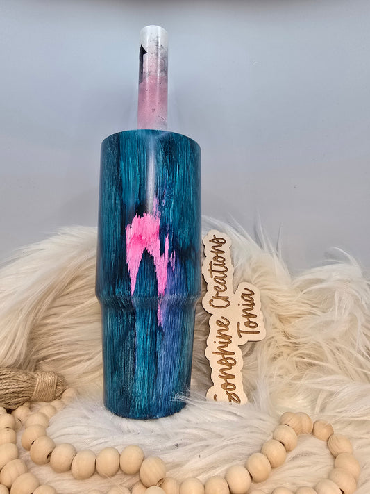 LIVE HYDRO DIP BASE 2/16/2025 - 30oz Clipmate- Teal, pink, Purple woodgrain