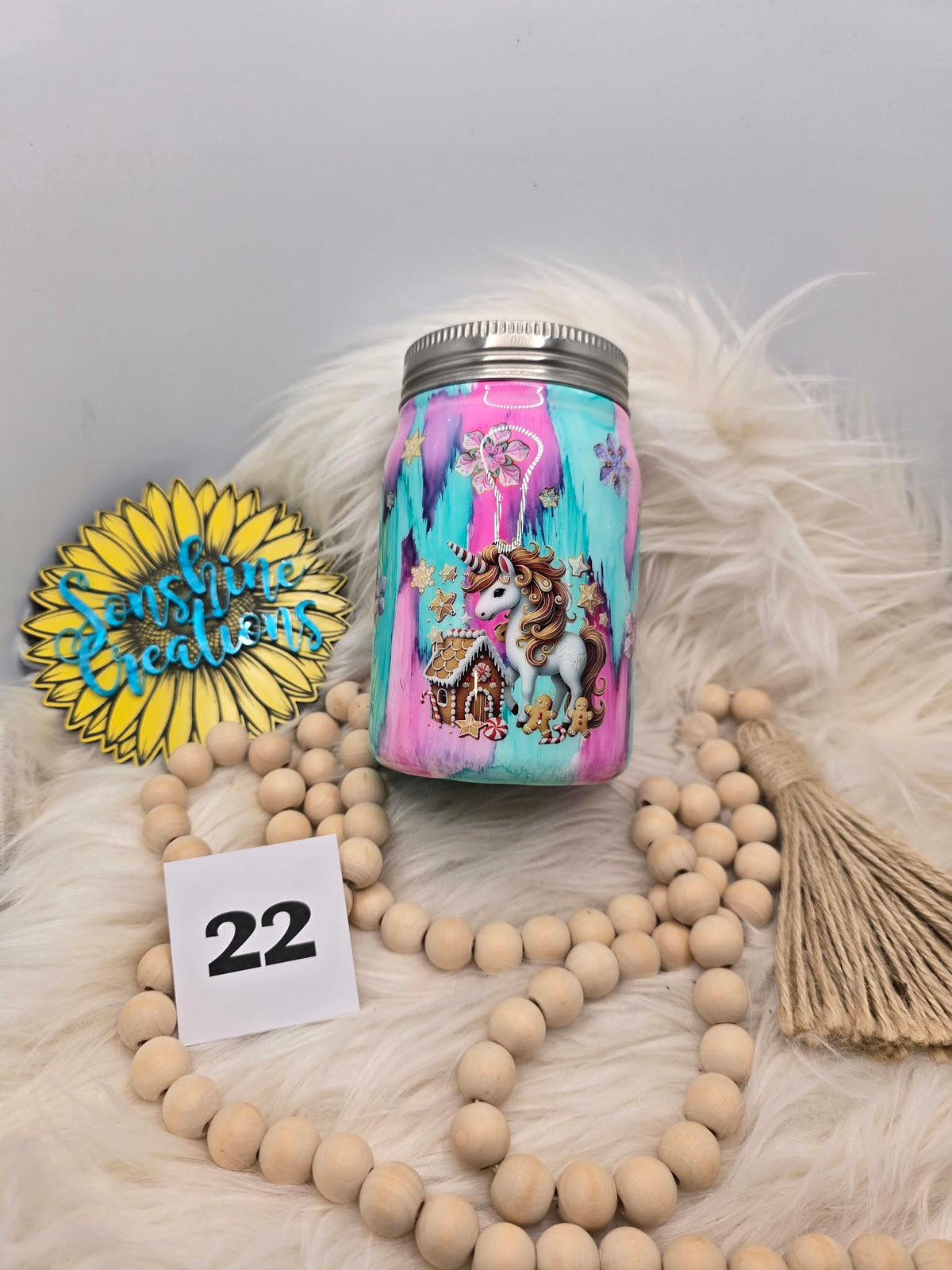 #22 - 12oz Mason Jar - Gingerbread House