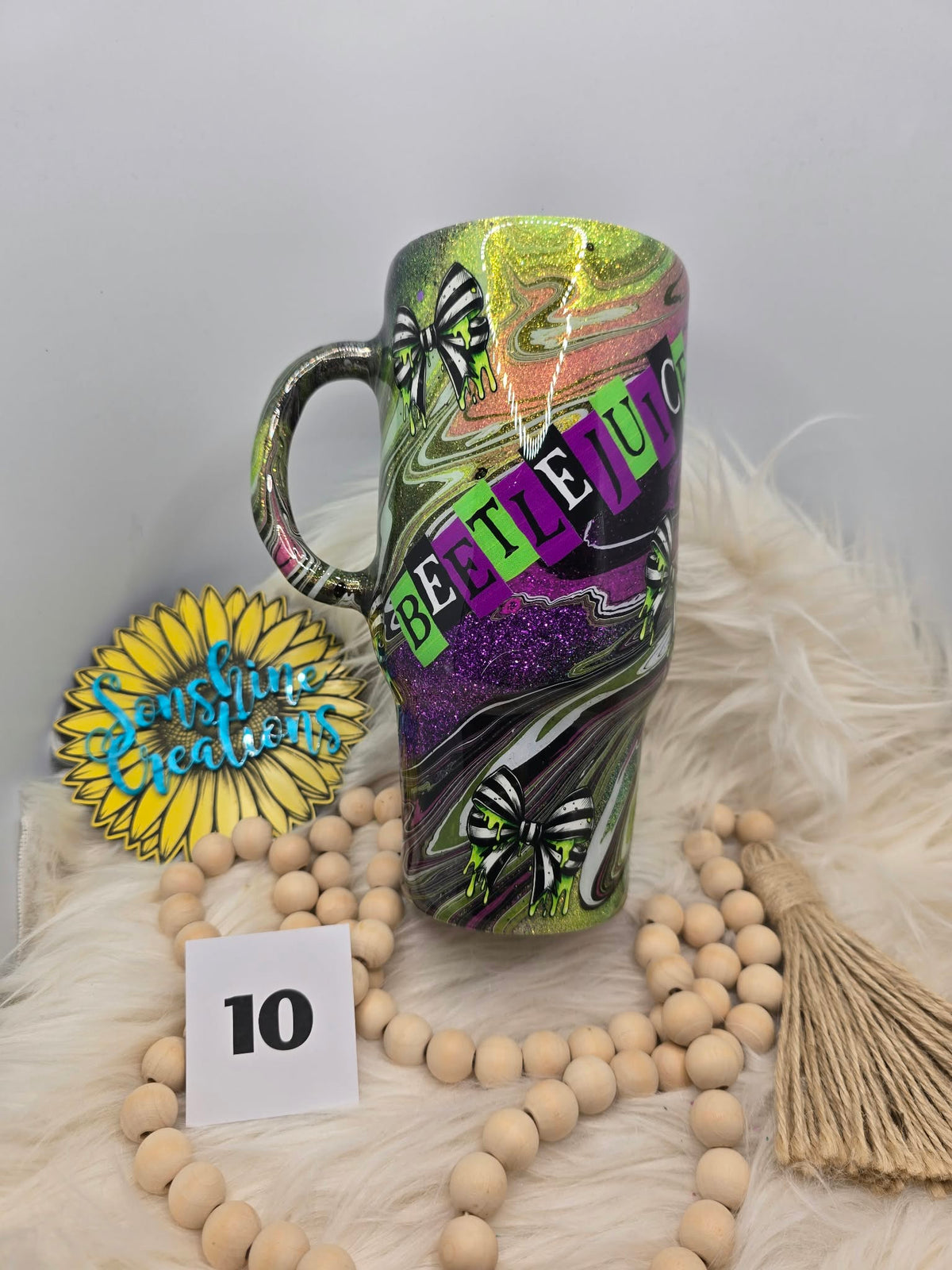 #10 - 32oz Tipsy Travel - Hydro Dipped - Beetlejuice