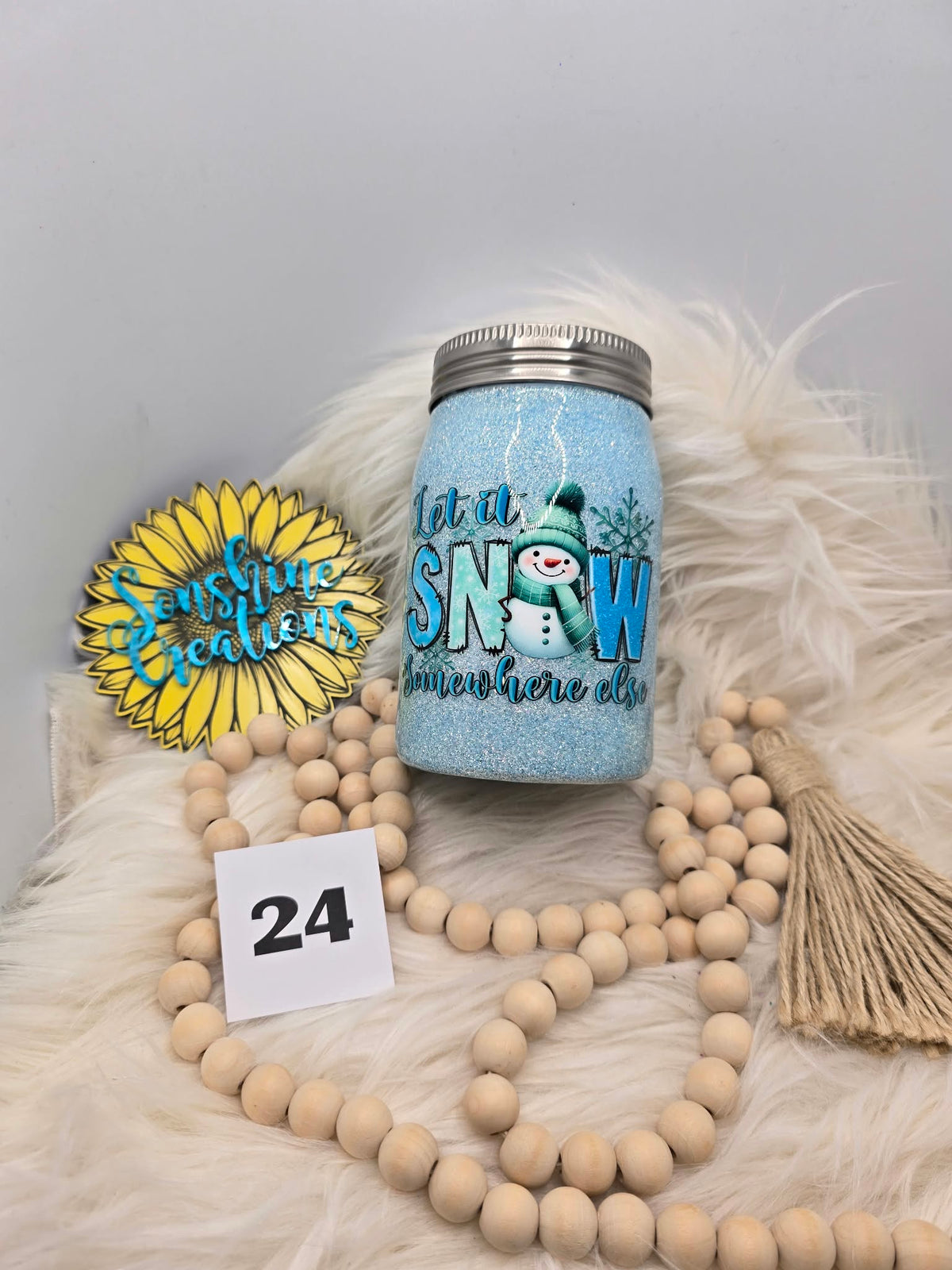 #24 - 12oz Mason Jar - Let It Snow