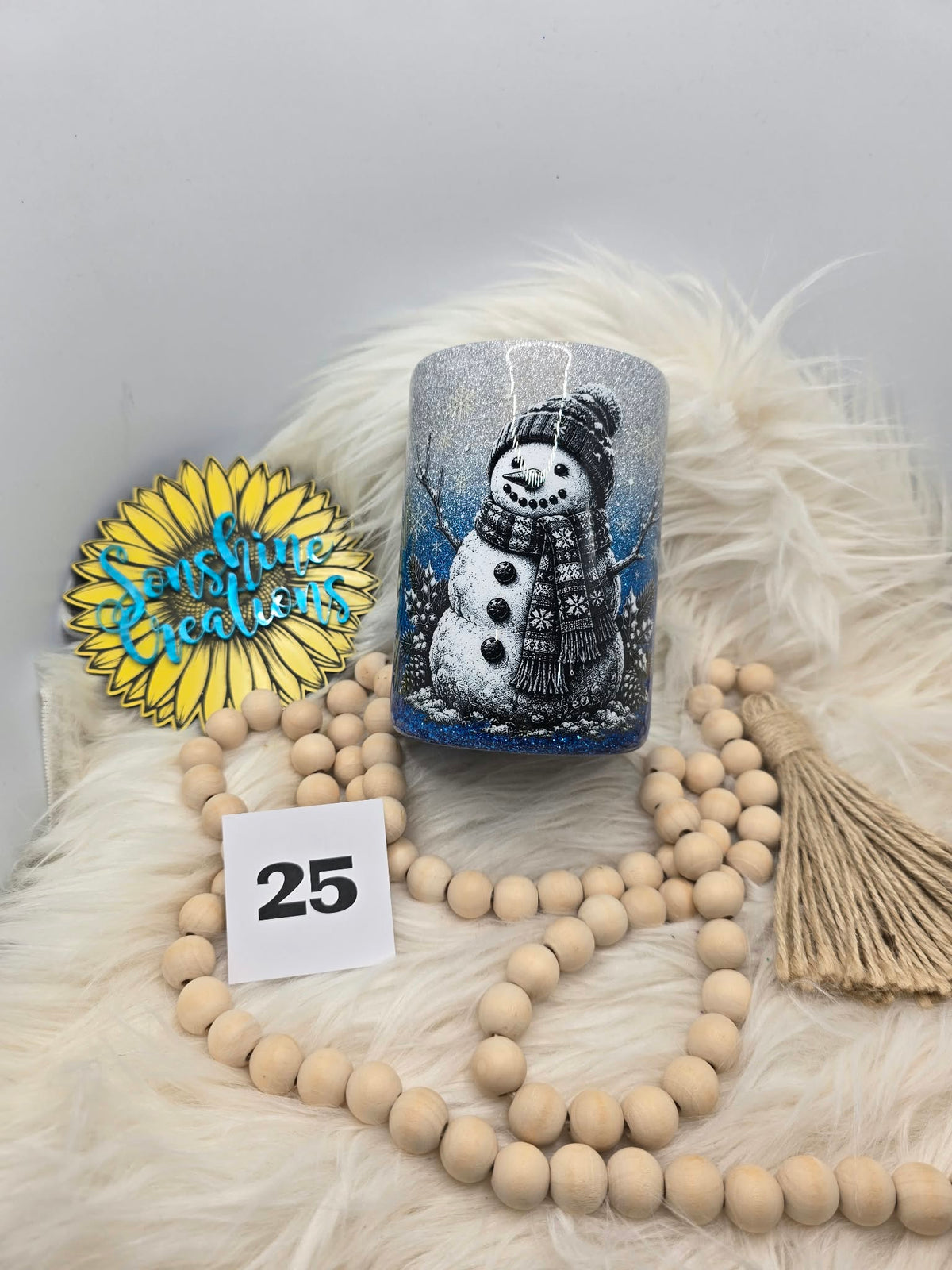 #25 - 14oz Thick - Black & White Snowman