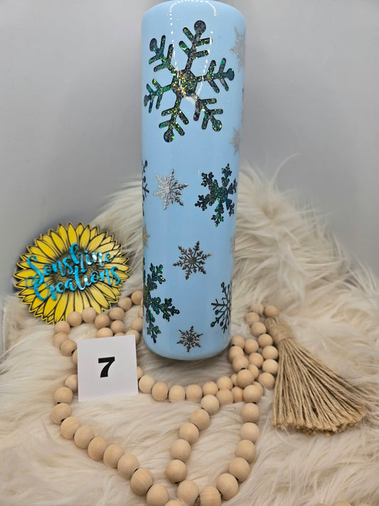 #7 - 35oz Skinny - Snowflake Peekaboo