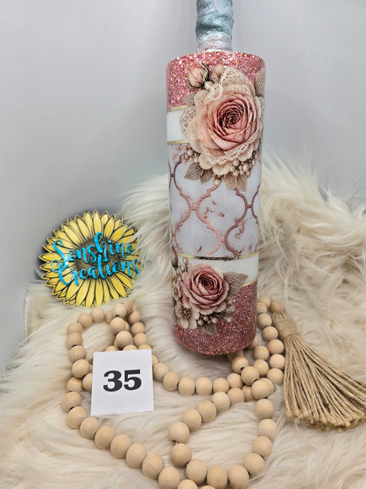 #35 - 30oz Skinny - Rose Gold Floral
