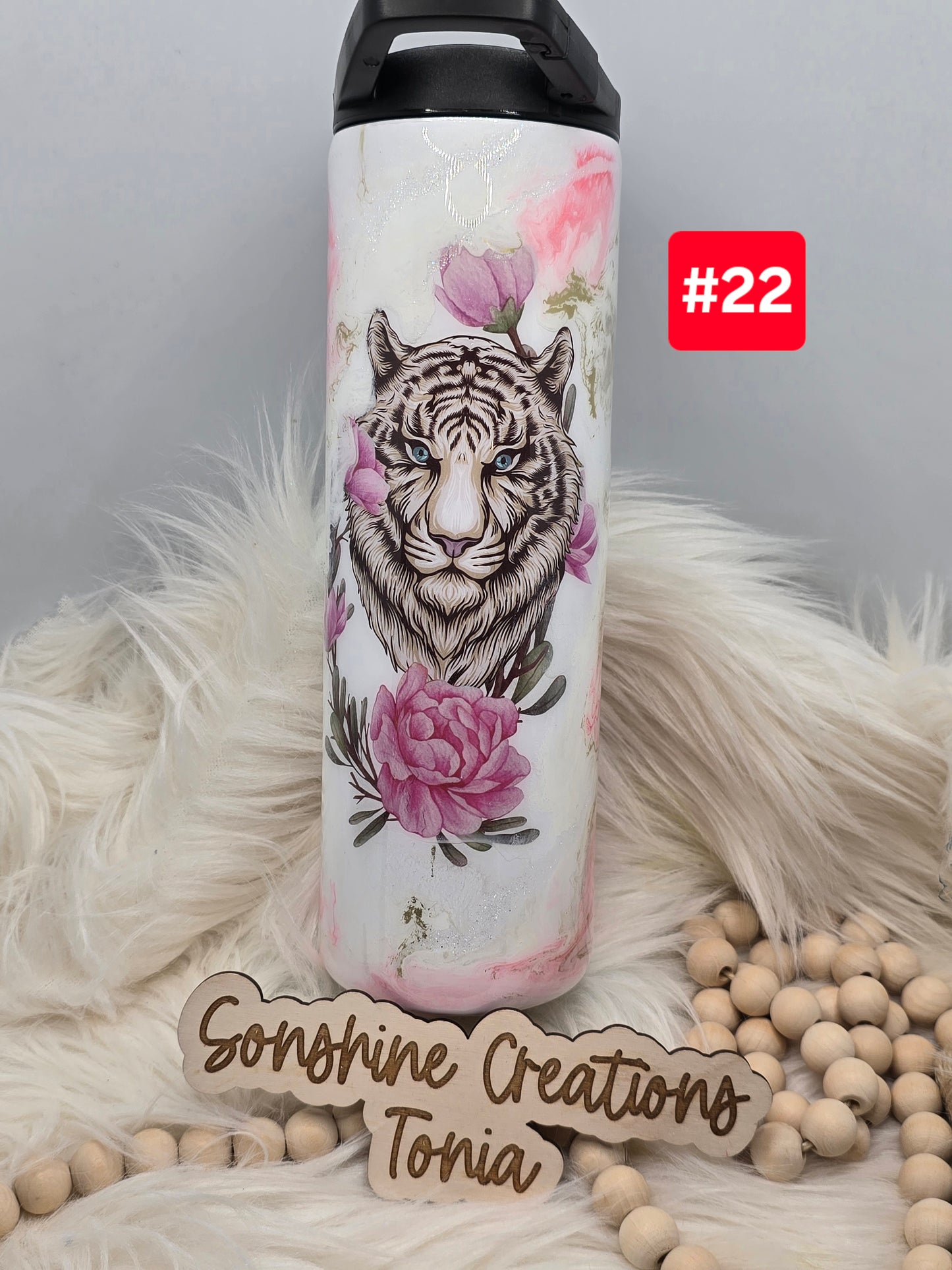 #22 Live Sale 2/01/2026 - 30oz Duo- White tiger tattoo- pink elegance