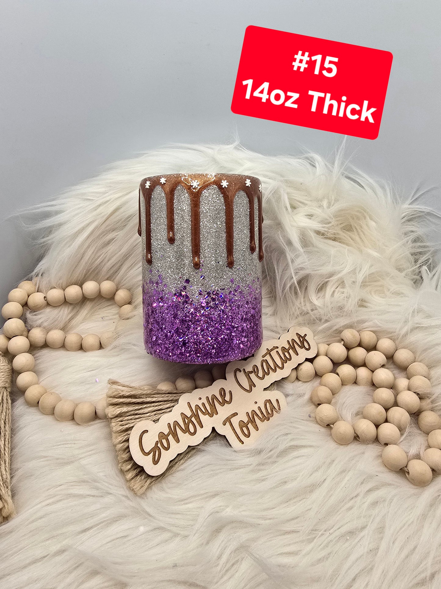 #15 Tonia's Live Creations - 14oz Thick- Purple gnome hot cocoa drip