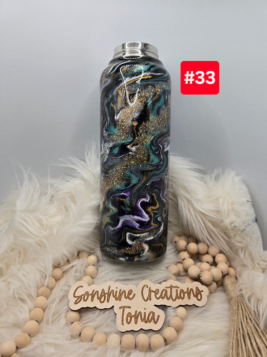 #33--Live Sale 12/07/2025 - 40oz Hydro- Mica swirl (teal, purple gold)