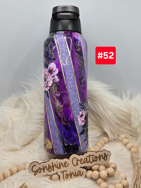 #52 Live Sale 2/01/2026 - 40oz Hydro- Purple floral twisted