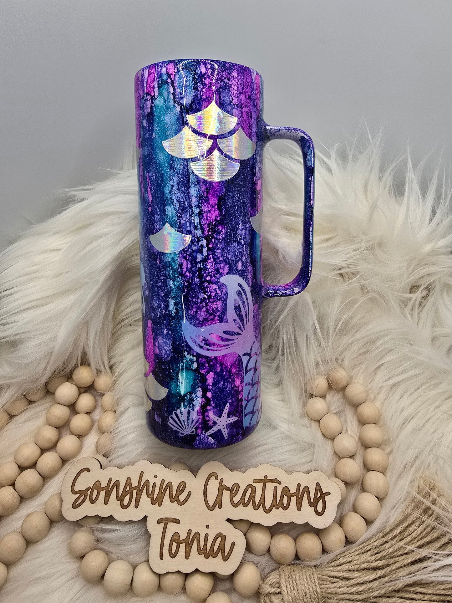 Birthday Drop 06/06/2025 -20oz Skinny Handle- Rustic Raindrop Mermaid