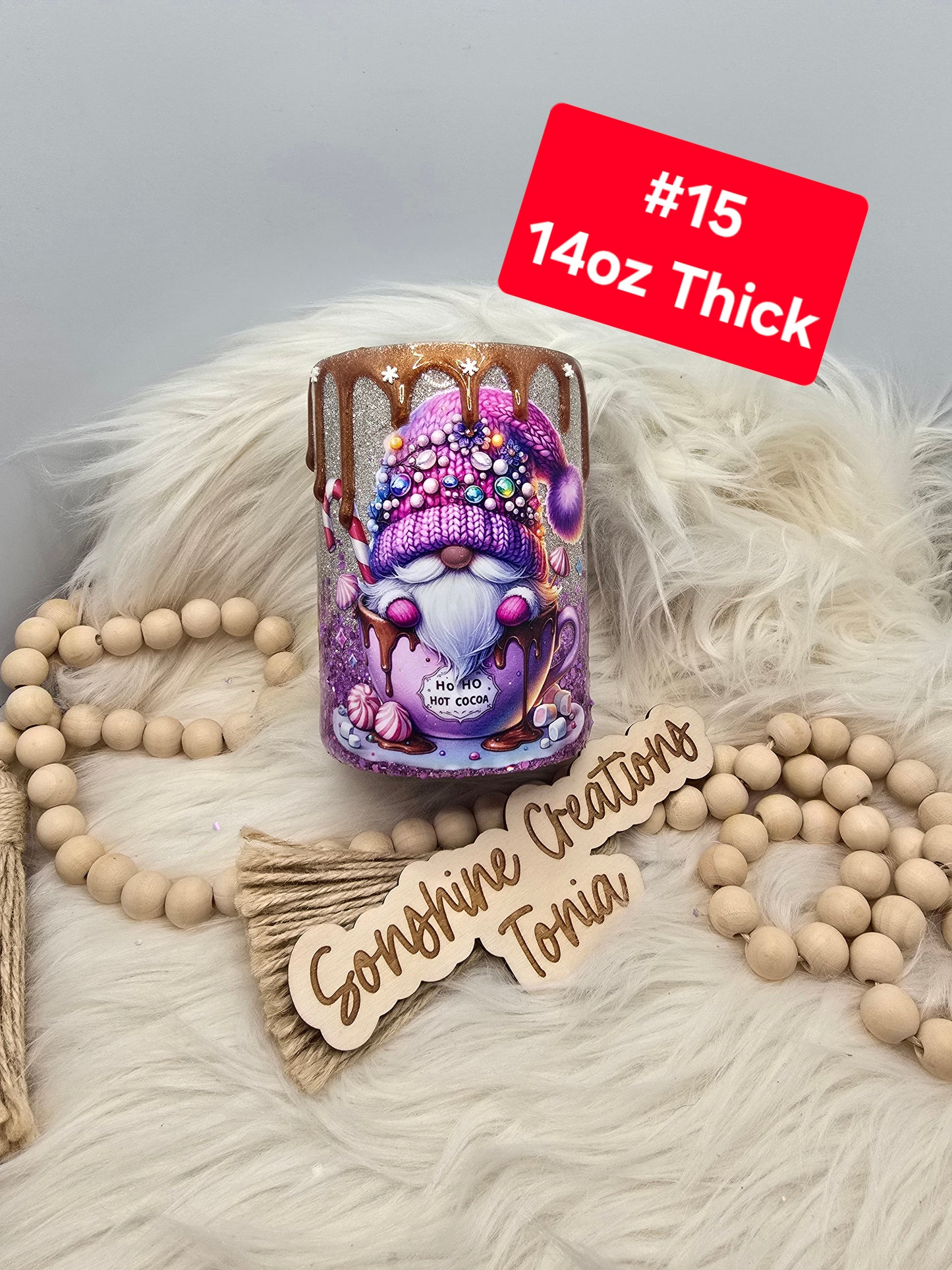 #15 Tonia's Live Creations - 14oz Thick- Purple gnome hot cocoa drip