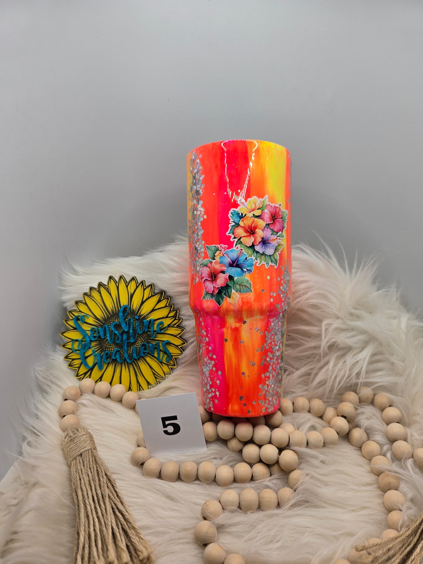 #5- 30oz Clipmate-Neon brush stroke "Summer"