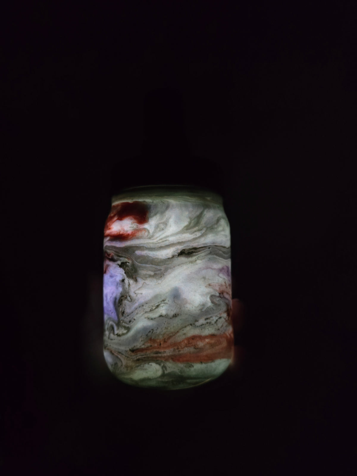 #53 - Soap Dispenser - Orange/Purple Elegance with Haunted House (glow)