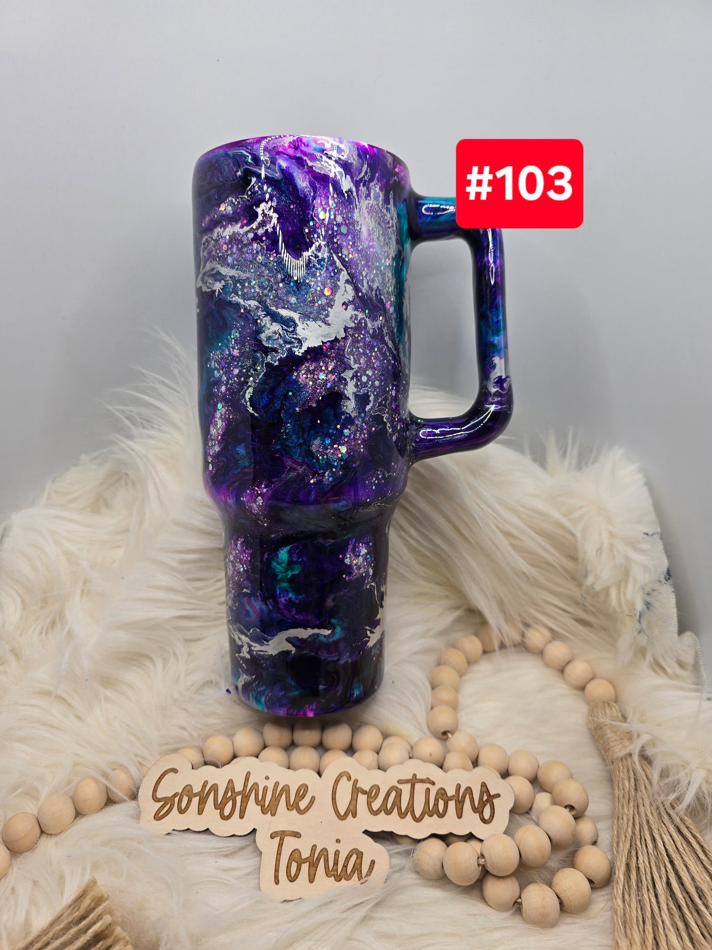 #103 Live Sale 2/01/2026 - 40oz Handle- Purple teal waymaker