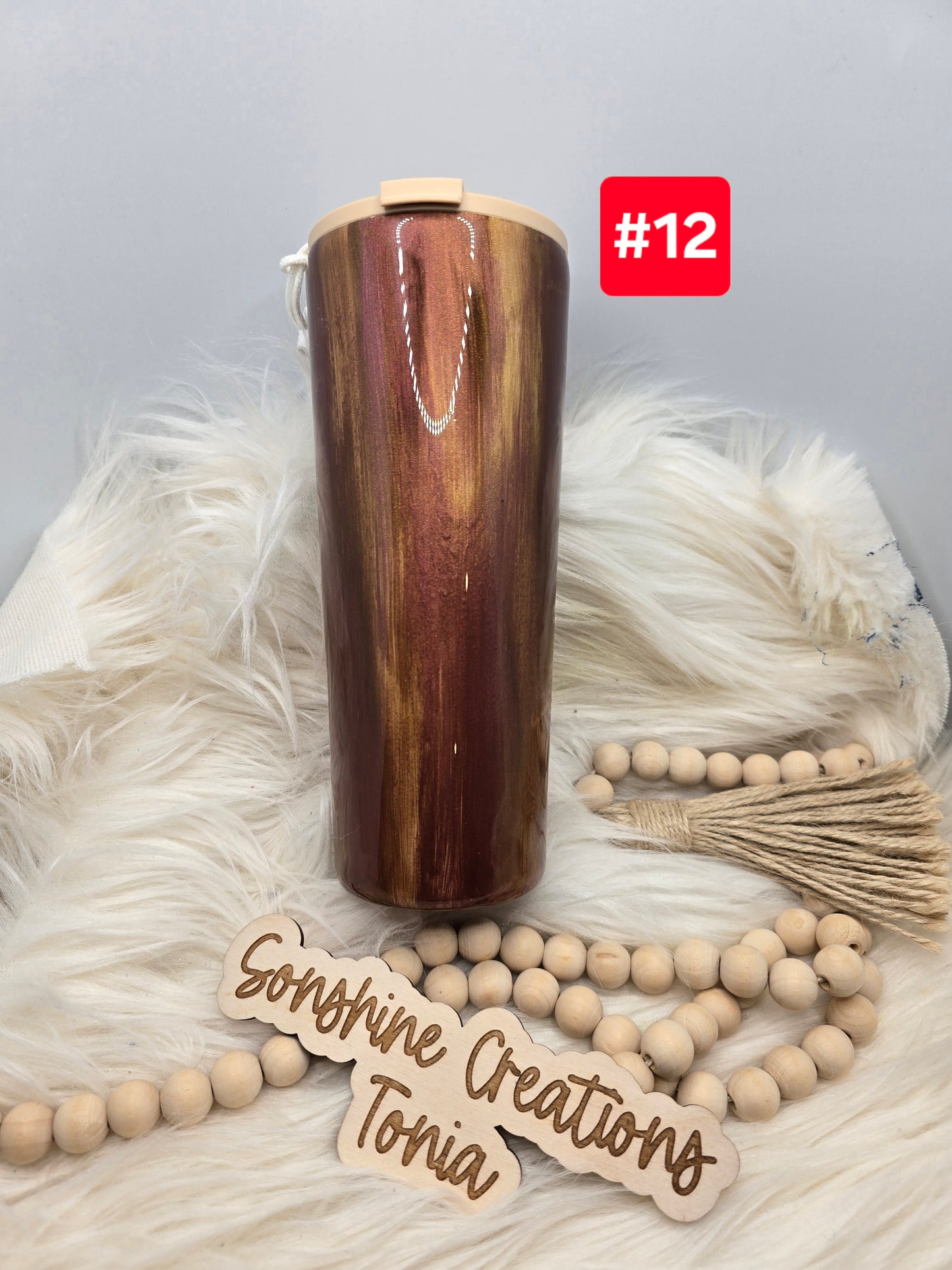 #12 Live Sale 5/03/2026 - 24oz Dual Flip- Brush Stroke, Flower, Beautiful Soul