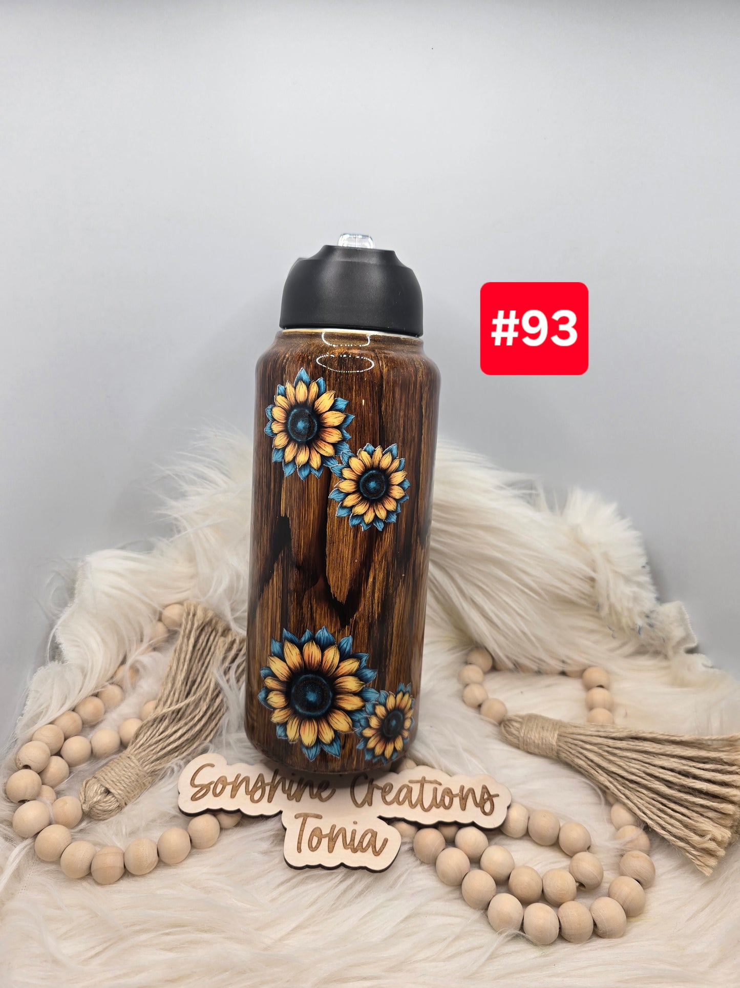 #93 Live Sale 3/15/2026 - 32oz Hydro duo- woodgrain- sunflowers