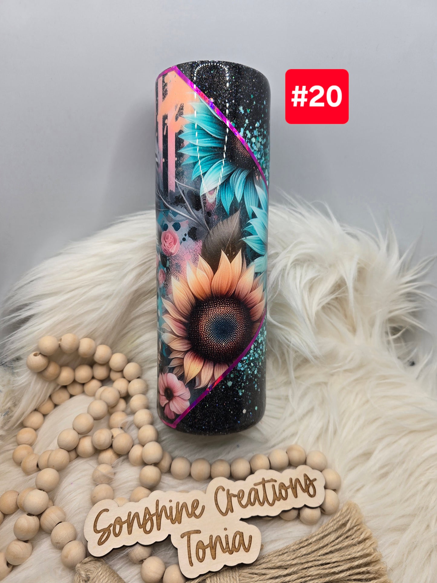 #20- Live Sale 07/13/2025 -  30oz Skinny- Sunflower mixed media
