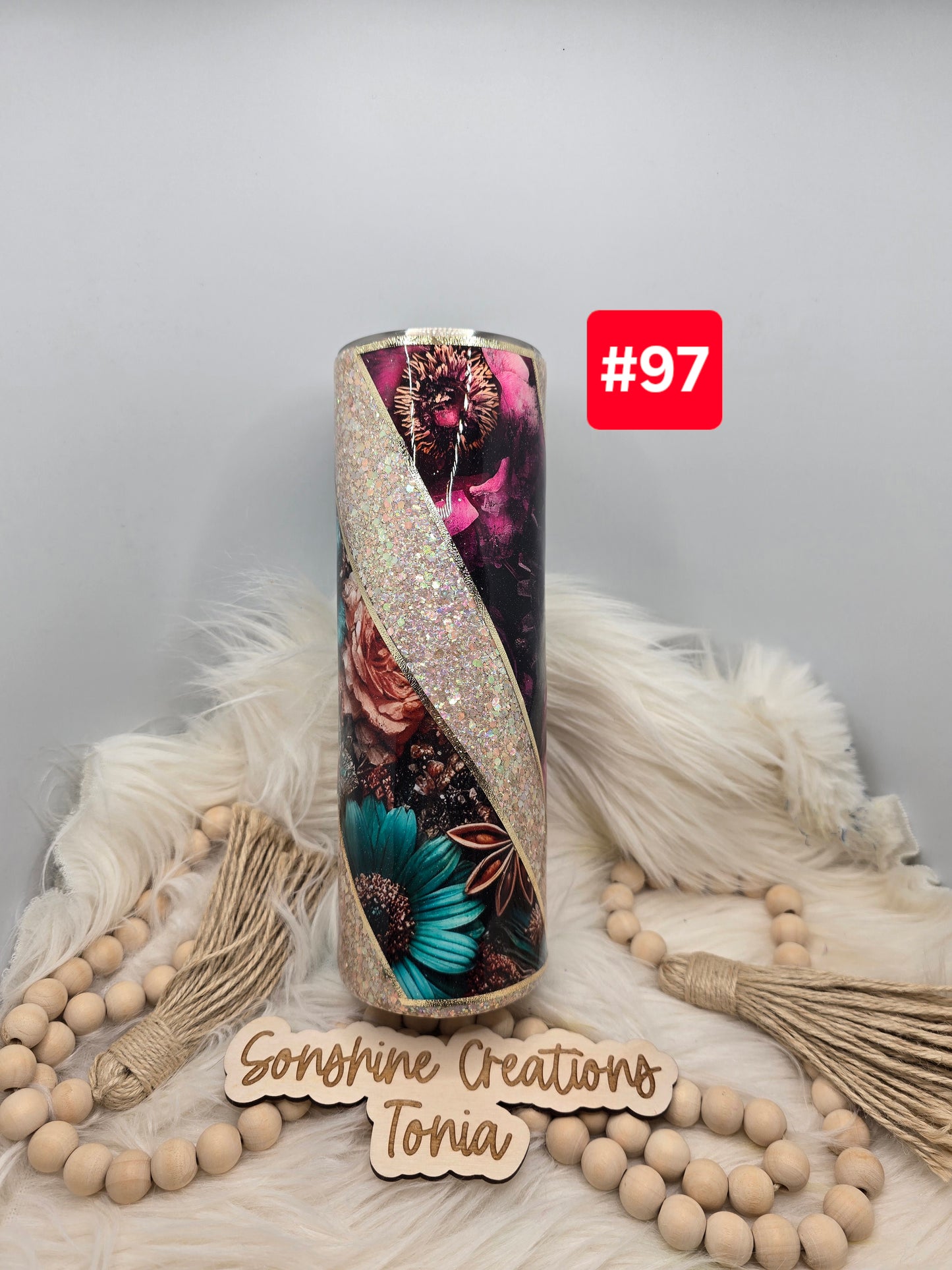 #97 Live Sale 3/15/2026 - 30oz Skinny- Pink, teal vinyl swirl