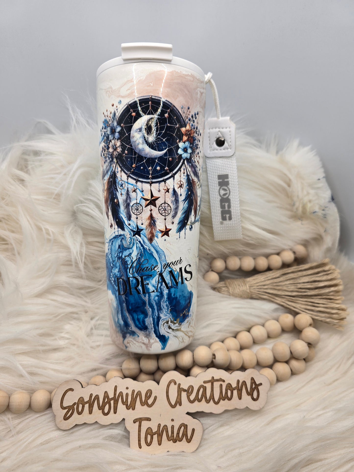24oz Dual flip- Moon dream catcher- Chase your dreams