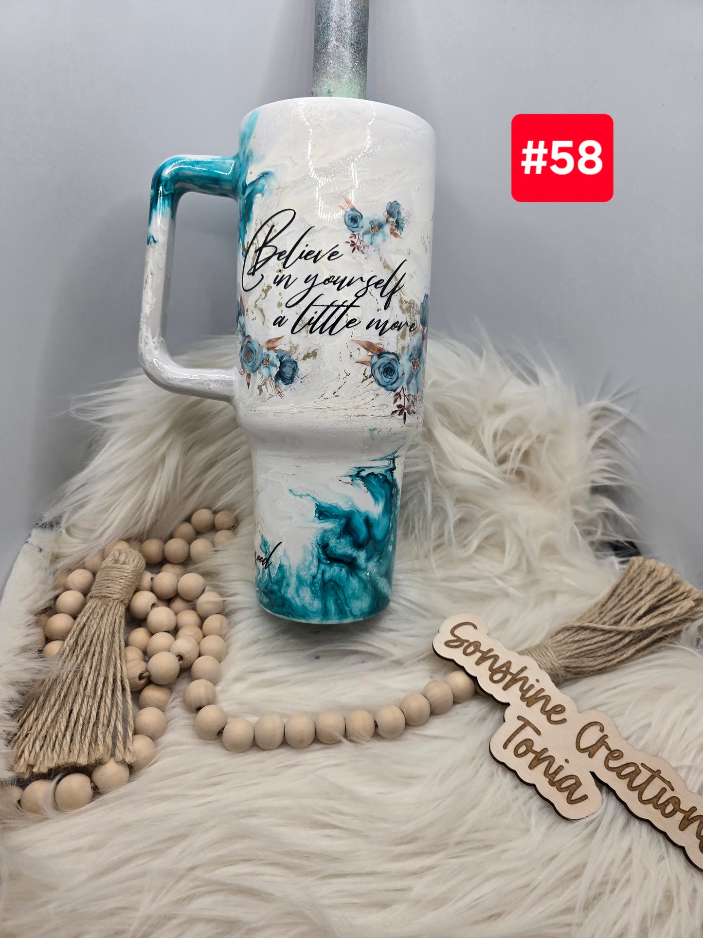 #58- Live Sale 09/14/2025 - 40 oz. Handle: Teal Elegance Affirmations
