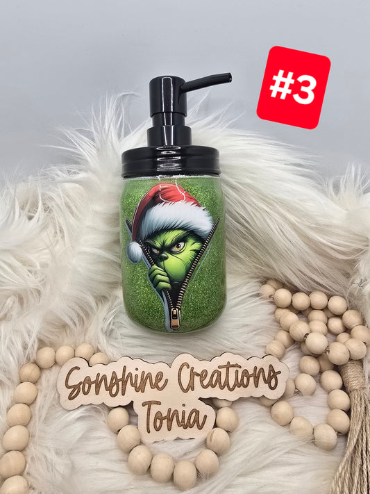 #3--Live Sale 12/07/2025 - 16oz Soap Dispenser- Green Man Zipper