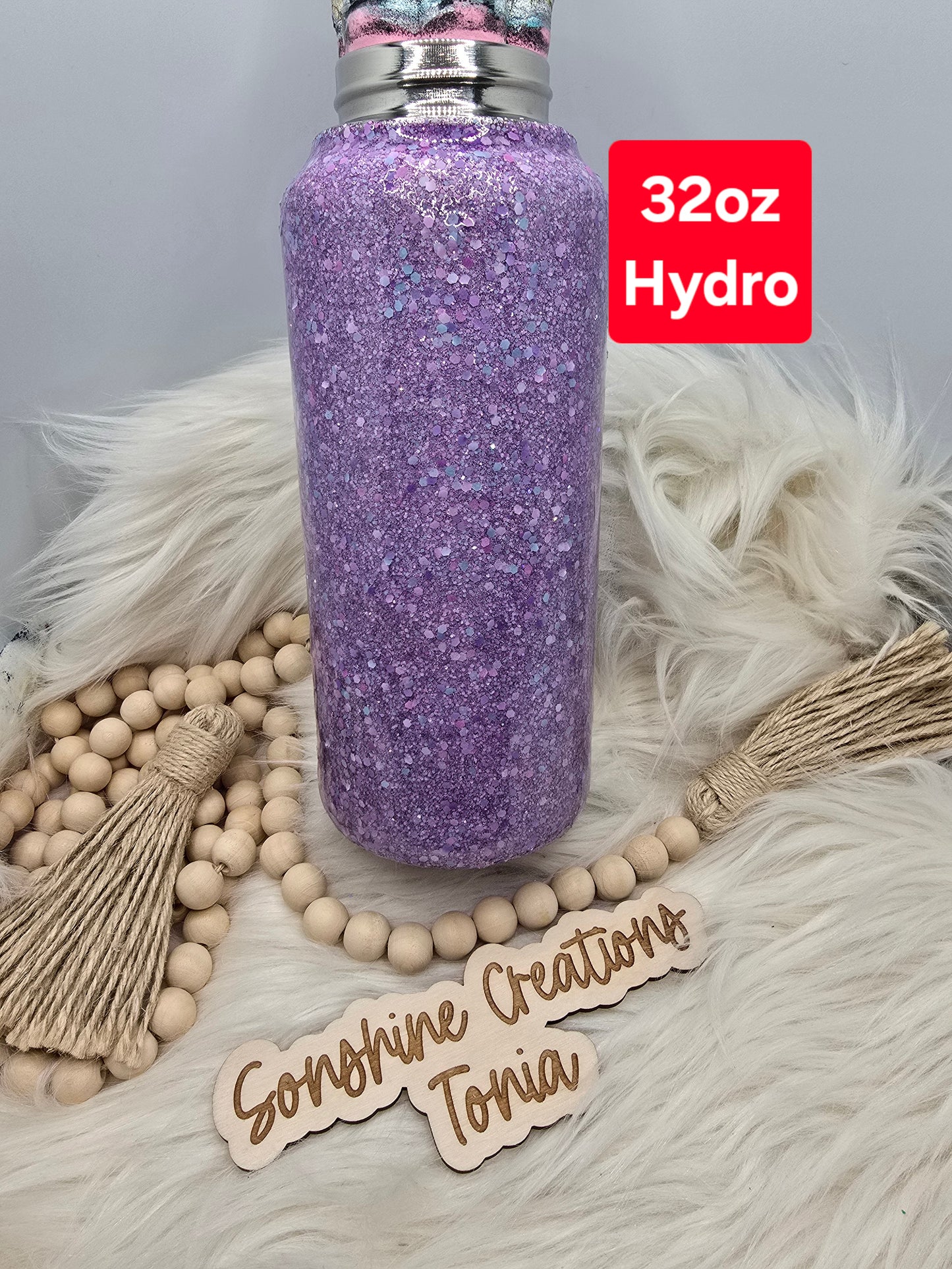 LIVE HYDRO DIP BASE 08/18/2025- 32oz Hydro Sport- Geaux Glitter: Waikiki Nights