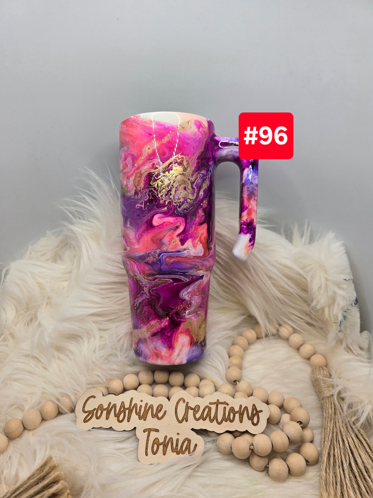 #96 Live Sale 2/01/2026 - 30oz Grippy- Pink, purple ink swirl