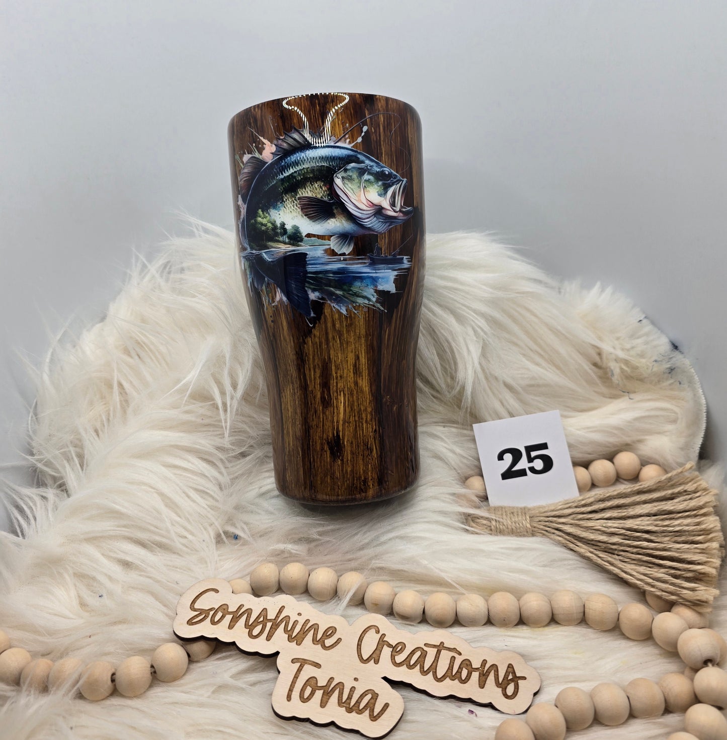 #25 Live Sale 5/31/2026 - 30oz curve- Woodgrain- Fish