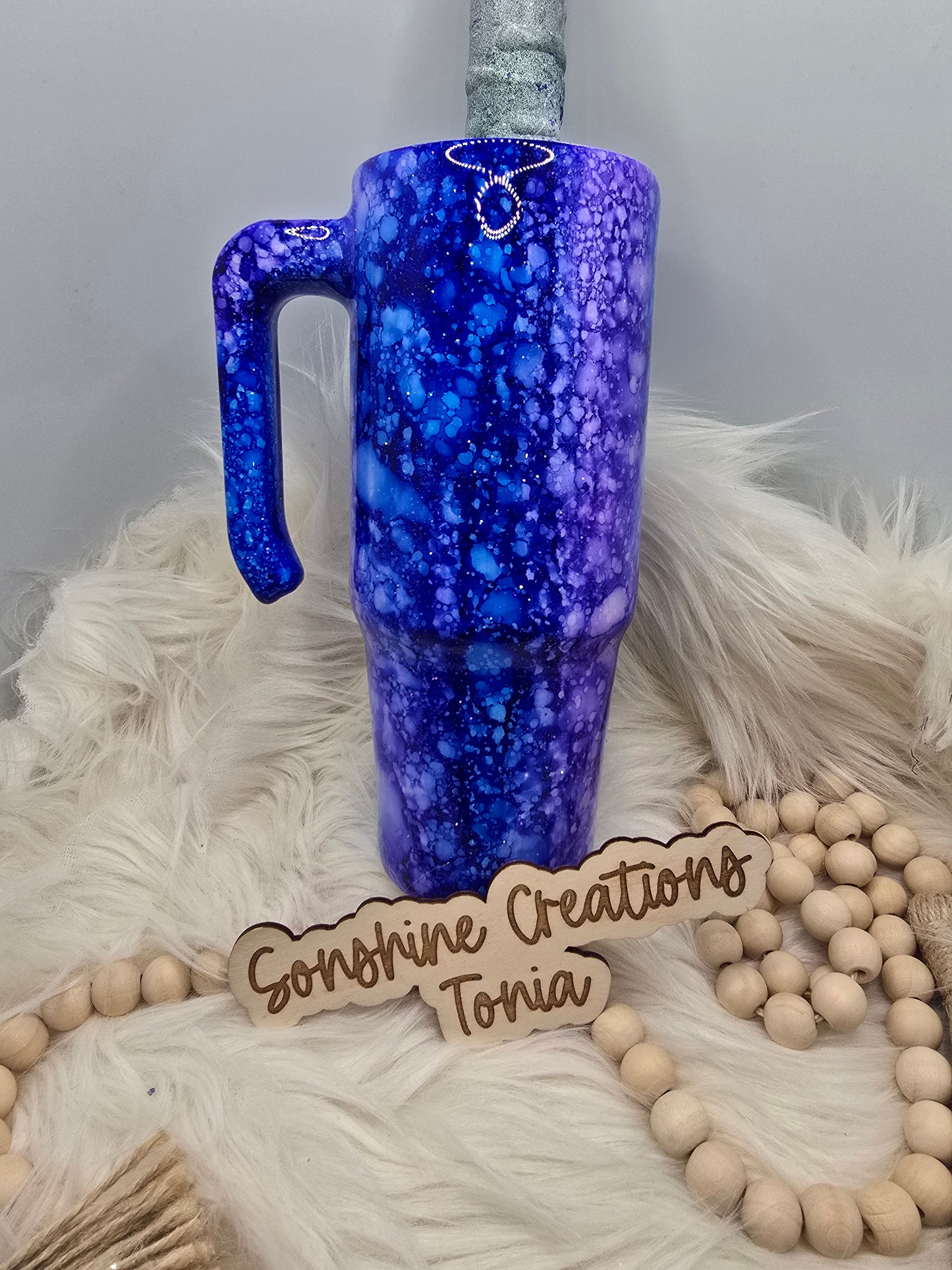 Live Hydrodipping base 1/16/26  10am cst live- 30oz Grippy- Blue/Purple Raindrop