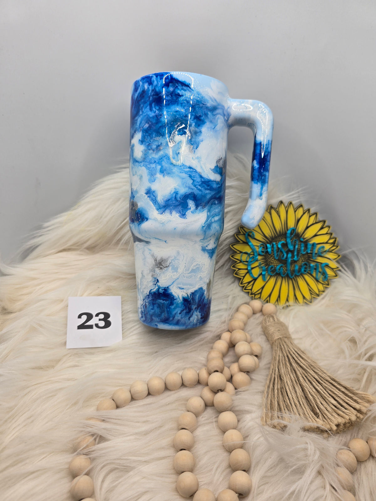 #23 - 30oz Grippy - Beautiful Crazy - Blue Ink Swirl