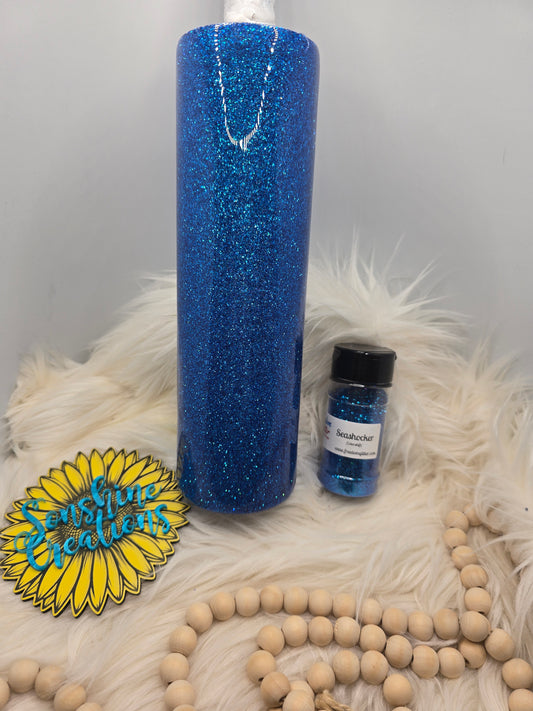 35oz Skinny - Freedom Glitter: Seashocker **Can pick out decal or technique **