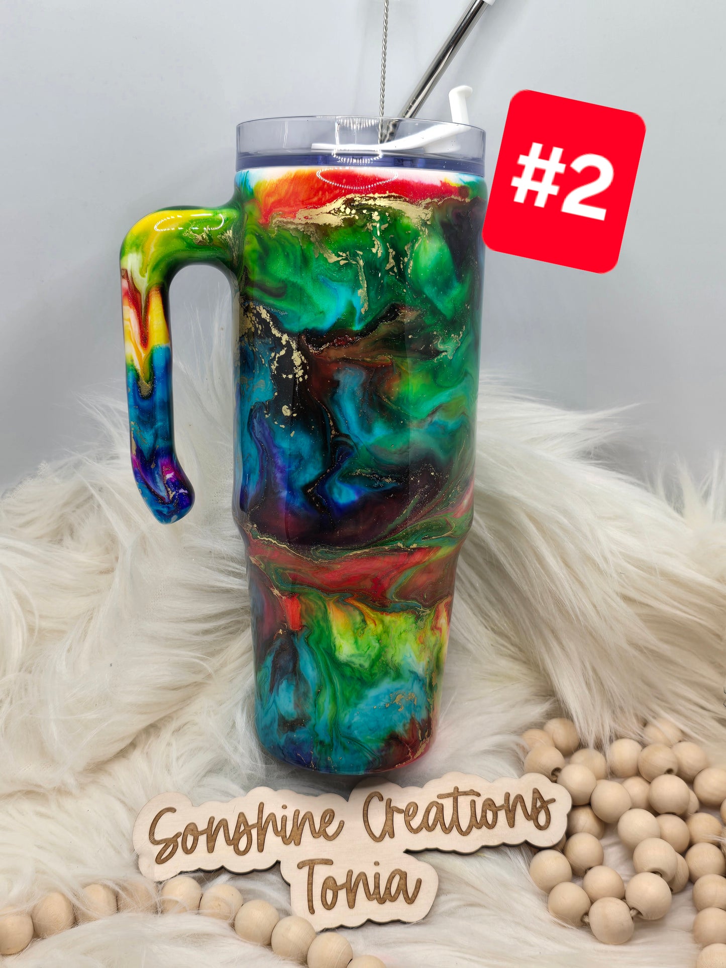 #2 Live Sale 2/01/2026 - 30oz Grippy- Rainbow ink swirl