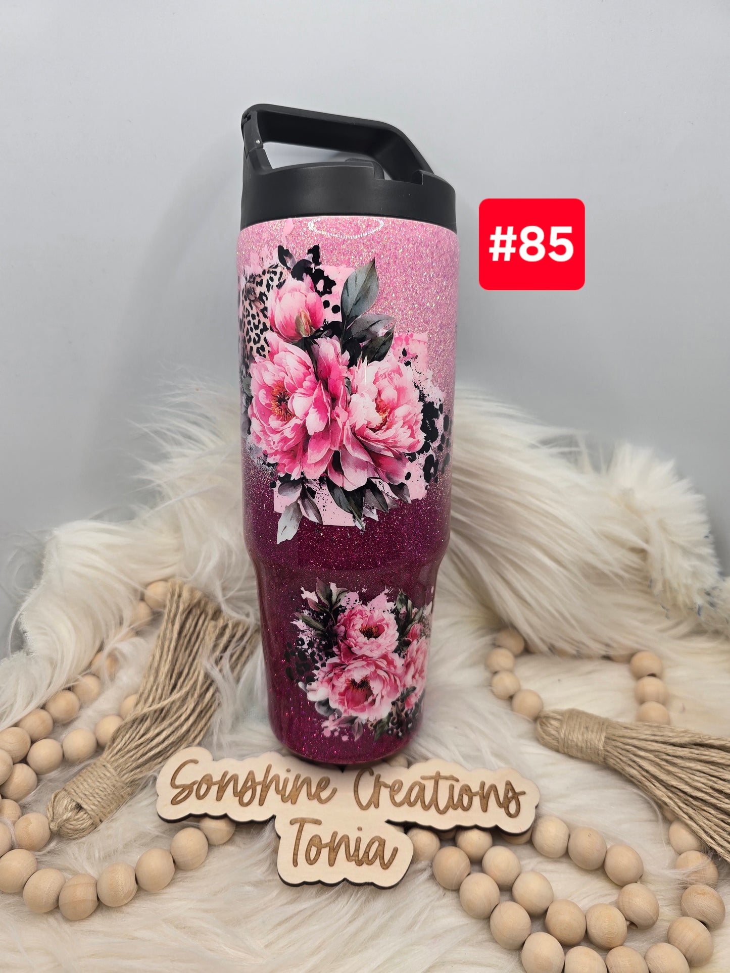 #85 Live Sale 3/15/2026 -30oz Clipmate- Pink ombre- Life is tough flowers