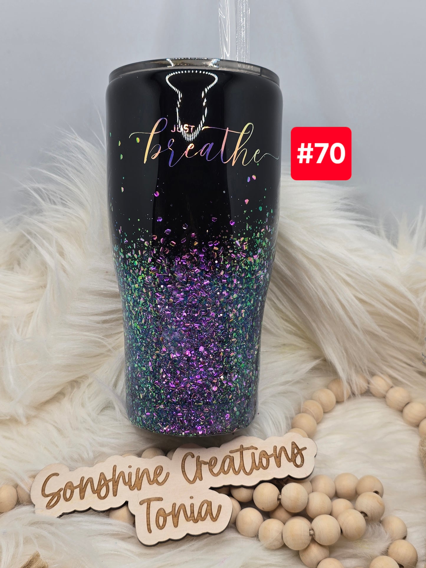 #70 Live Sale 2/01/2026 - 30oz Curve- Purple glitter- Just Breathe