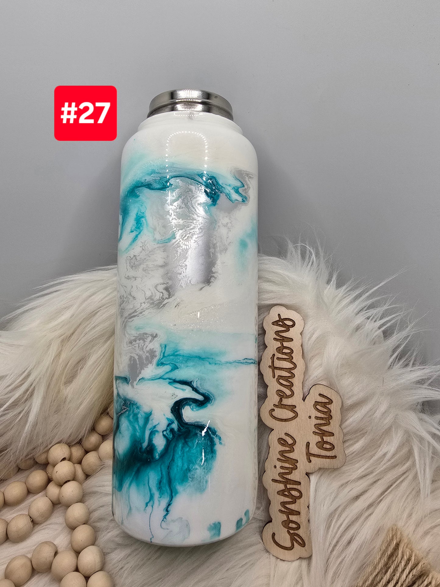 LIVE SALE 5/042025 - #27- 40oz Hydro duo sport: Owl teal elegance