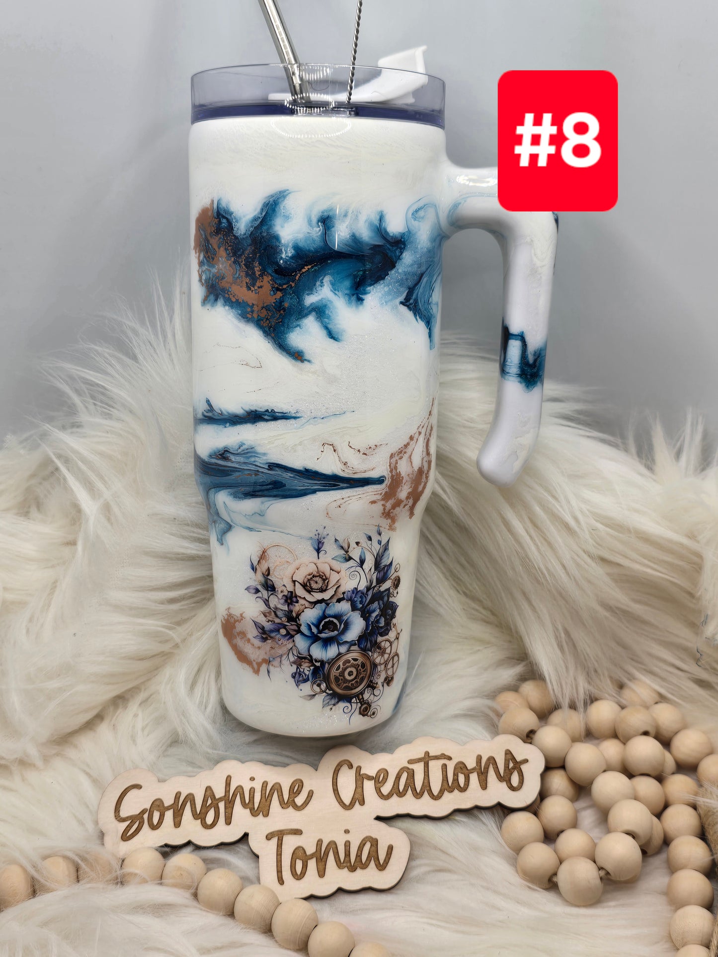 #8 Live Sale 2/01/2026 - 30oz Grippy- Dragonfly- Blue copper elegance