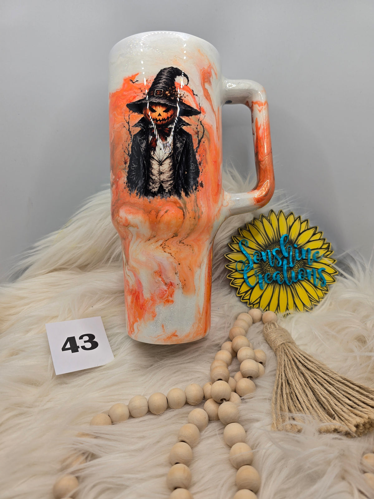 #43 - 40oz Handle - Spooky Season Pumkinhead