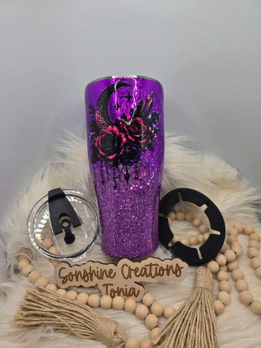 30oz Cup caddy- Purple moon" Find yourself and be that"