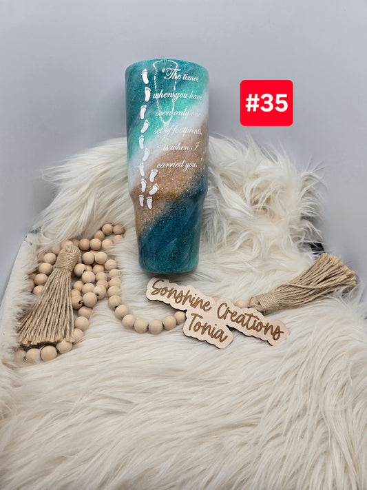 #35- Live Sale 09/14/2025 - 30 oz. Clip Mate: Footprints Poem