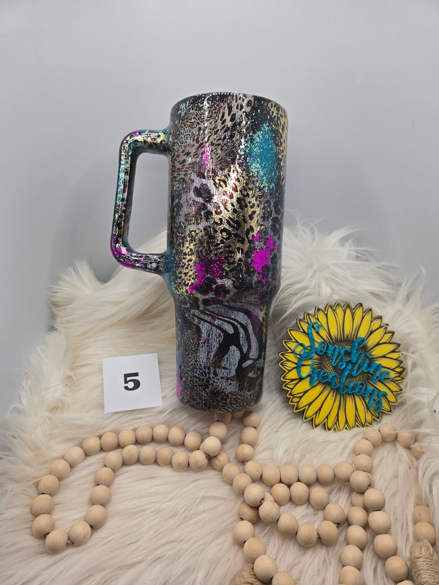 #5 - 40oz handle - Lipstick Jungle